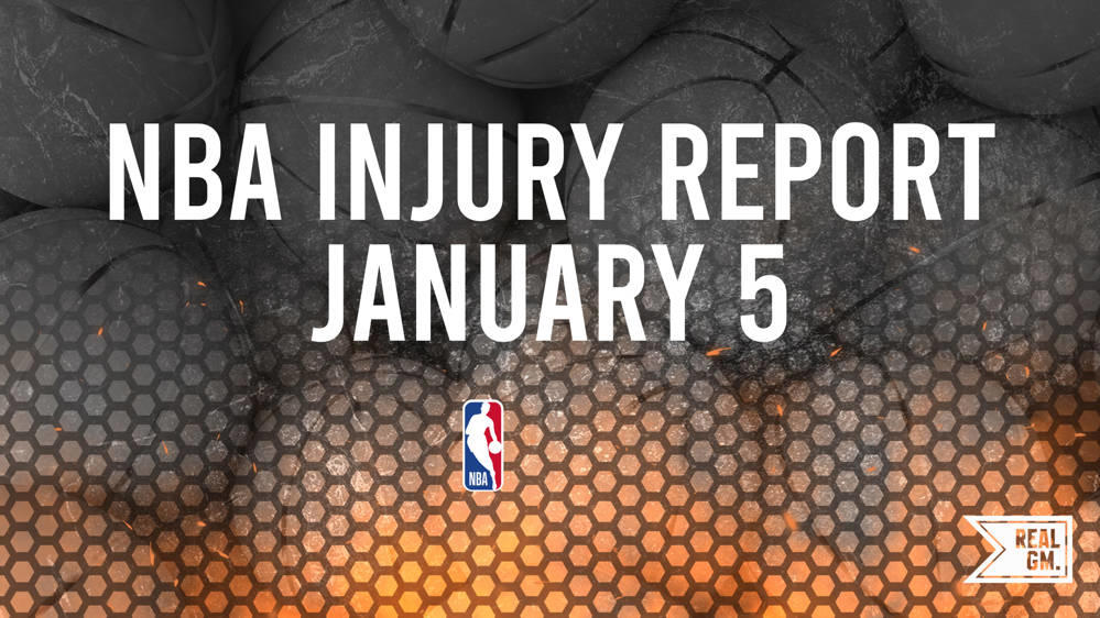 NBA Injury Report Today Sunday, January 5 RealGM